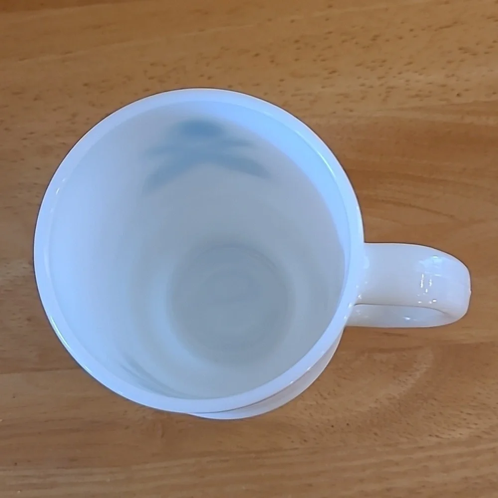 VINTAGE Milk Glass Bowling Theme Double Sided Graphic Pedestal Mug - Picture 6 of 14